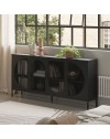 Credenza in metallo Tayra con 4 ante reticolate nero 160x40x90H – Stile moderno e anima industrial