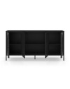 Credenza in metallo Tayra con 4 ante reticolate nero 160x40x90H – Stile moderno e anima industrial