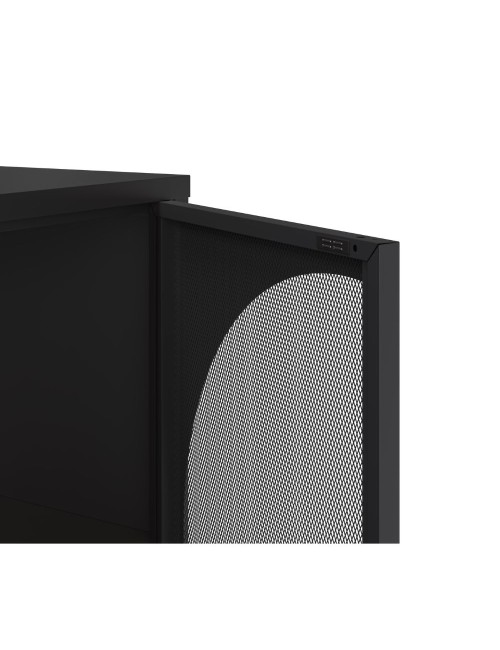 Credenza in metallo Tayra con 4 ante reticolate nero 160x40x90H – Stile moderno e anima industrial