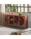Credenza in metallo Tayra con 4 ante reticolate terracotta 160x40x90H – Stile moderno e anima industrial