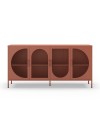 Credenza in metallo Tayra con 4 ante reticolate terracotta 160x40x90H – Stile moderno e anima industrial