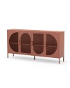 Credenza in metallo Tayra con 4 ante reticolate terracotta 160x40x90H – Stile moderno e anima industrial