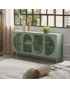 Credenza in metallo Tayra con 4 ante reticolate verde 160x40x90H – Stile moderno e anima industrial