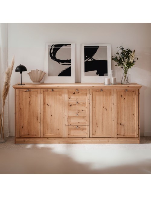 Madia 4 ante e 4 cassetti rovere anticato Timber51A 200x40x90H Il fascino del legno naturale nella tua casa