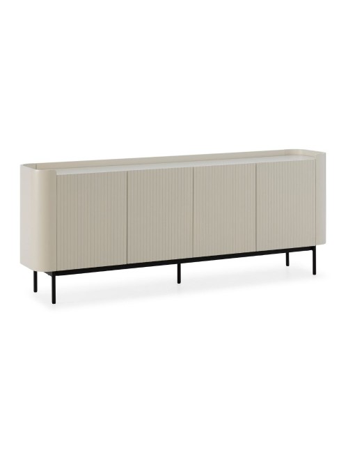 Credenza Willa18924 4 ante effetto cannettato colore crema 200x40x80H – Eleganza e capienza
