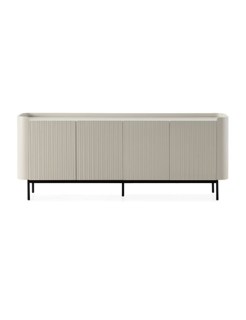 Credenza Willa18924 4 ante effetto cannettato colore crema 200x40x80H – Eleganza e capienza