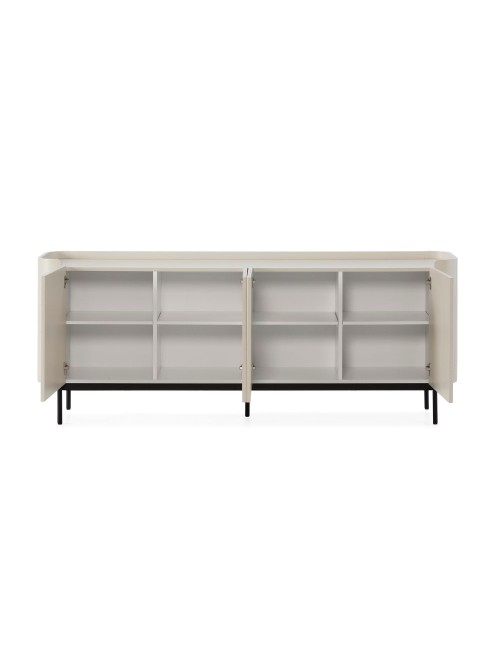 Credenza Willa18924 4 ante effetto cannettato colore crema 200x40x80H – Eleganza e capienza