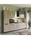 Cucina 330 cm rovere rustico e tortora lucido Durazzo Glam sinistra