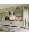 Cucina 330 cm rovere rustico e tortora lucido Durazzo Glam sinistra