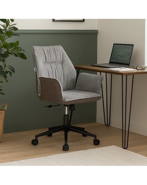 Poltrona girevole Citra grigio e retro elephant con base nera