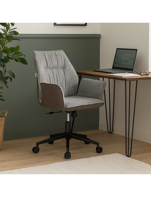 Poltrona girevole Citra grigio e retro elephant con base nera