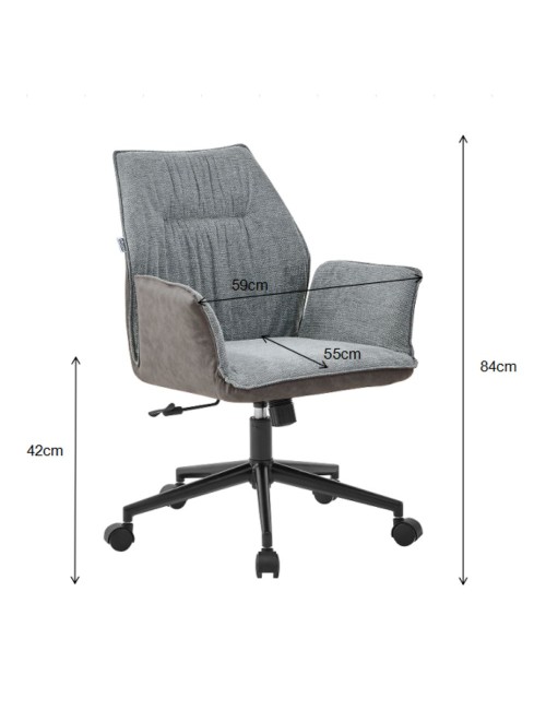 Poltrona girevole Citra grigio e retro elephant con base nera