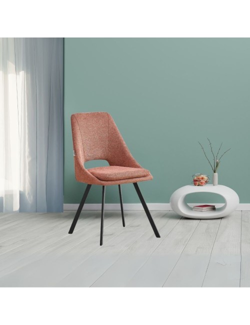 Sedia con cuscino imbottito tessuto colore salmone Blauss Prezzo