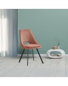 Set 2 sedie con cuscino imbottito tessuto salmone Blauss