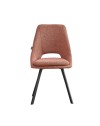 Set 2 sedie con cuscino imbottito tessuto salmone Blauss
