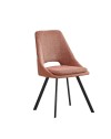 Set 2 sedie con cuscino imbottito tessuto salmone Blauss