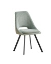 Set 2 sedie con cuscino imbottito tessuto verde Blauss