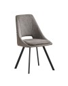 Set 2 sedie con cuscino imbottito tessuto grigio Blauss