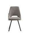 Set 2 sedie con cuscino imbottito tessuto grigio Blauss