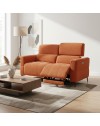 Divano recliner Luxora 2 posti elettrico in tessuto aragosta 174 cm