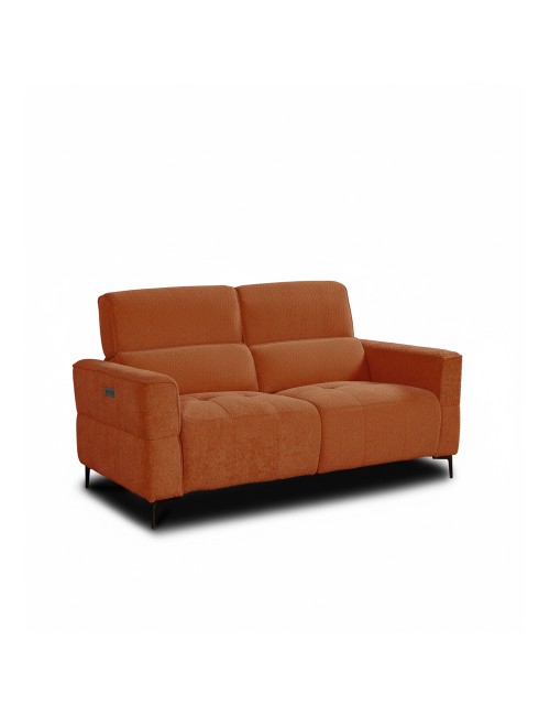 Divano recliner Luxora 2 posti elettrico in tessuto aragosta 174 cm