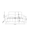Divano recliner Luxora 2 posti elettrico in tessuto aragosta 174 cm