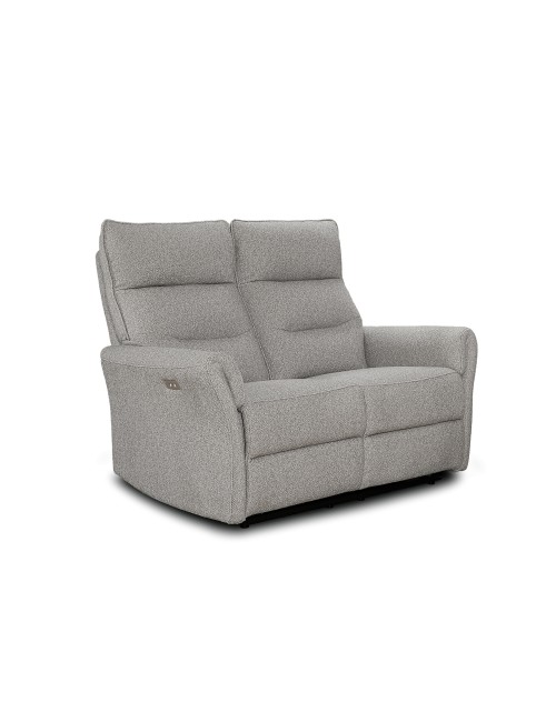 Divano recliner Softwave 2 posti elettrico in tessuto grigio 134 cm