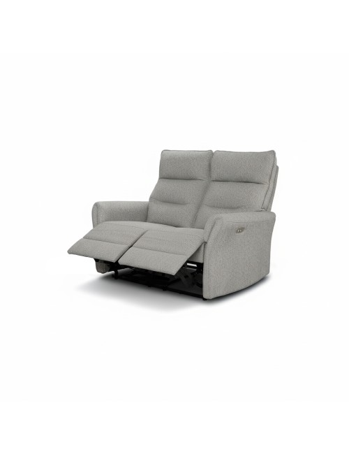 Divano recliner Softwave 2 posti elettrico in tessuto grigio 134 cm