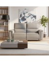 Divano recliner elettrico Velveta 2 posti tessuto grigio 164 cm