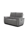 Divano recliner elettrico Velveta 2 posti tessuto grigio 164 cm
