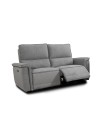 Divano recliner elettrico Velveta 2 posti tessuto grigio 164 cm