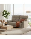 Divano recliner Elysio 2 posti elettrico in tessuto sabbia 157 cm