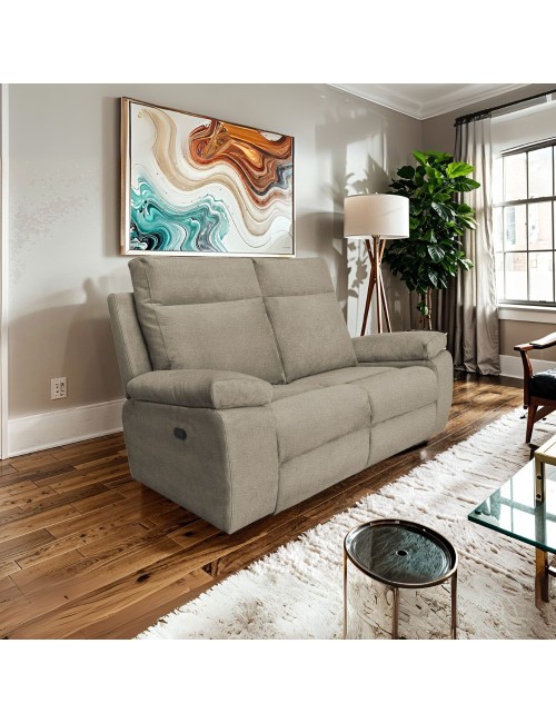 Divano 2 posti 2 recliner manuali Milano colore cappuccino