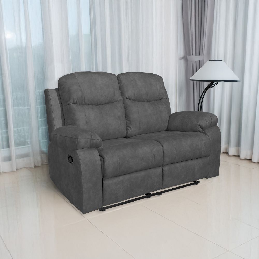 Divano Chicago 2 posti reclinabile colore grigio scuro 154x90x100H