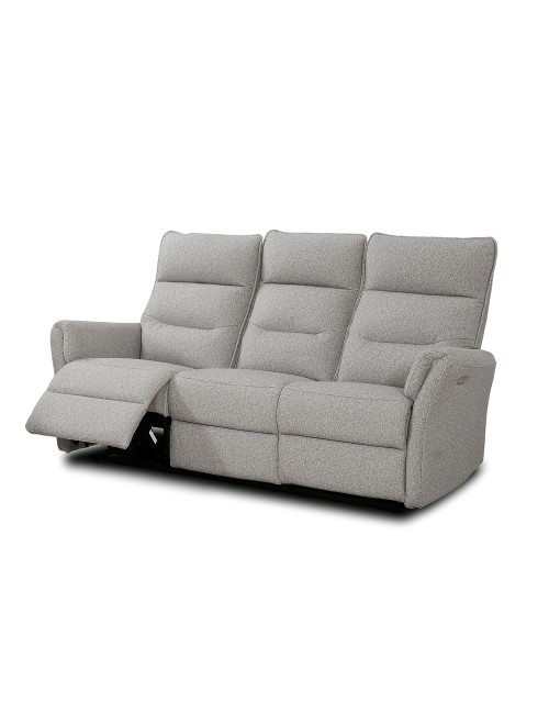 Divano recliner Softwave 3 posti elettrico in tessuto grigio 186 cm