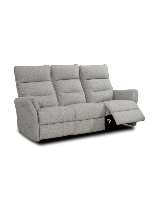 Divano recliner Softwave 3 posti elettrico in tessuto grigio 186 cm