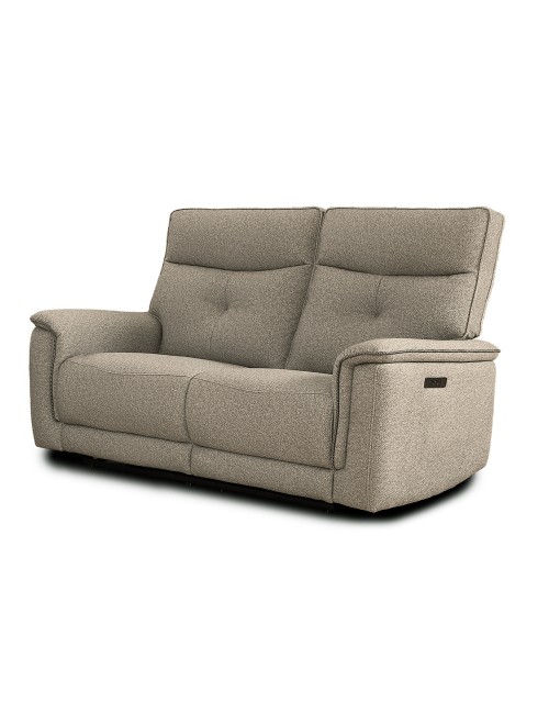 Divano recliner Elysio 3 posti elettrico in tessuto sabbia 198 cm