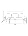 Divano recliner Elysio 3 posti elettrico in tessuto sabbia 198 cm