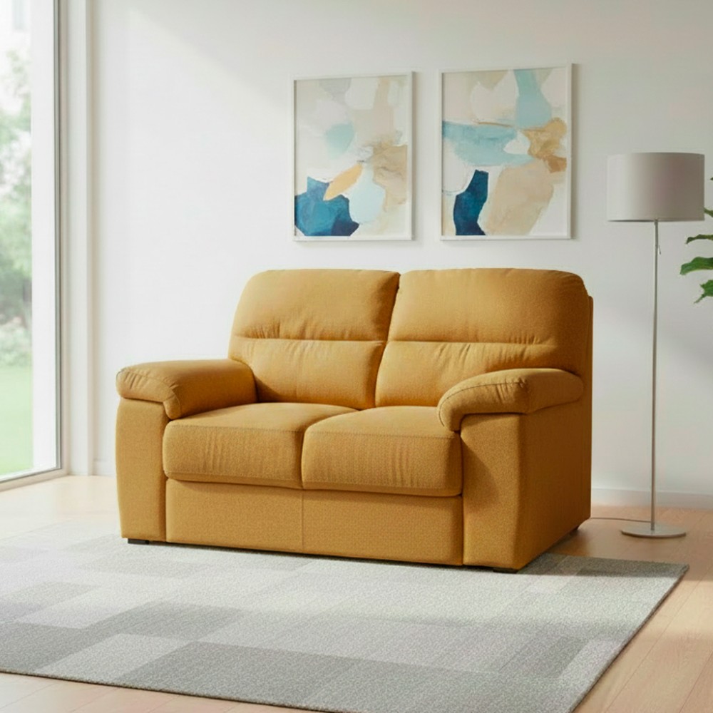 Divano 2 posti Alenda tessuto Roma15 colore senape 160x98x92h