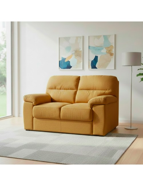 Divano 2 posti Alenda tessuto Roma15 colore senape 160x98x92h