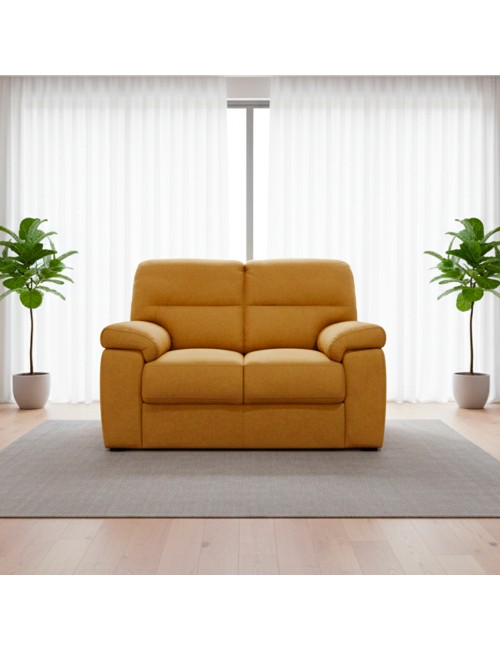 Divano 2 posti Alenda tessuto Roma15 colore senape 160x98x92h