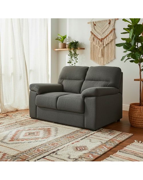 Divano 2 posti Alenda tessuto Roma28 colore antracite 160x98x92h