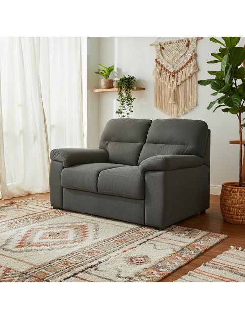 Divano 2 posti Alenda tessuto Roma28 colore antracite 160x98x92h