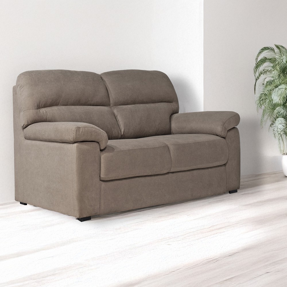 Divano 2 posti Alenda tessuto Roma10 colore tortora 160x98x92h