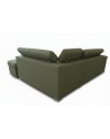 Divano Letto Angolare Fiona con Penisola Destra e Pouf Contenitore – Verde Oliva
