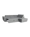 Divano Letto Angolare Fiona con Penisola Destra e Pouf Contenitore – Grigio