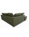 Divano Letto Angolare Fiona con Penisola Sinistra e Pouf Contenitore – Verde Oliva