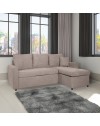 Divano con penisola reversibile funzione letto Golf tessuto tortora 225x148x81H