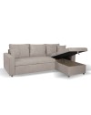 Divano con penisola reversibile funzione letto Golf tessuto tortora 225x148x81H