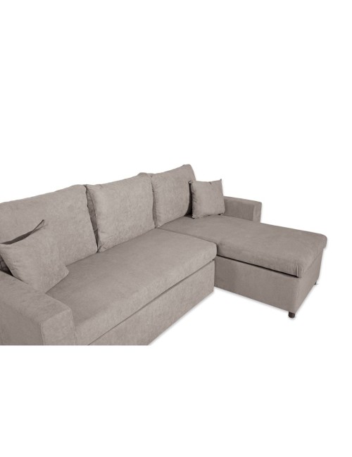 Divano con penisola reversibile funzione letto Golf tessuto tortora 225x148x91H